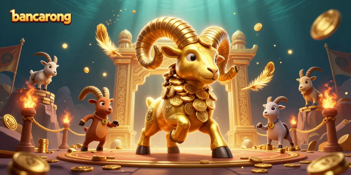 Experience the thrill of bancarong gaming with a dynamic 3D illustration featuring a charging golden ram.