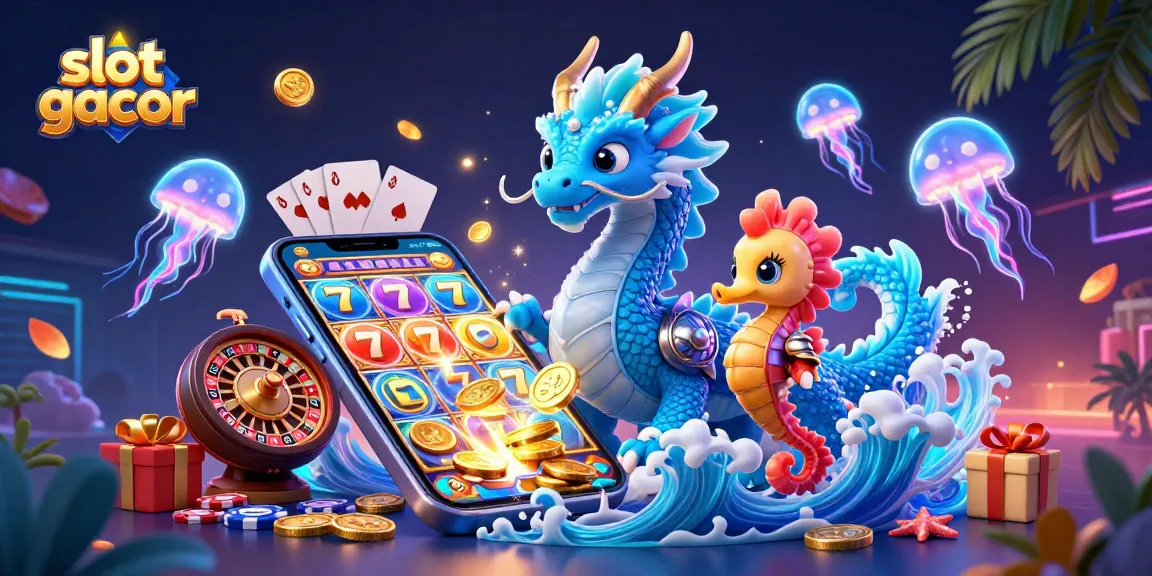 Permainan slot gacor yang menarik dengan elemen naga dan ksatria laut dalam ilustrasi 3D yang menawan.