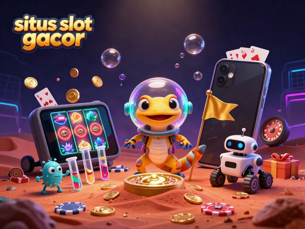 Experience the excitement of situs slot gacor with a Martian gecko uncovering a buried casino.