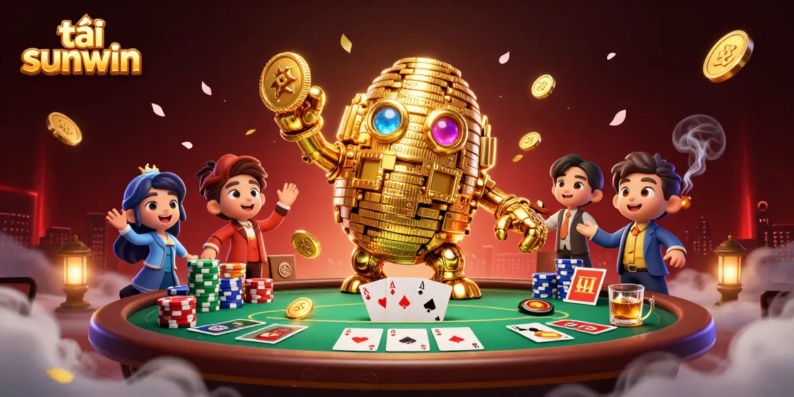 Play tải sunwin and enjoy slot-themed adventures with a captivating golden golem and poker elements.