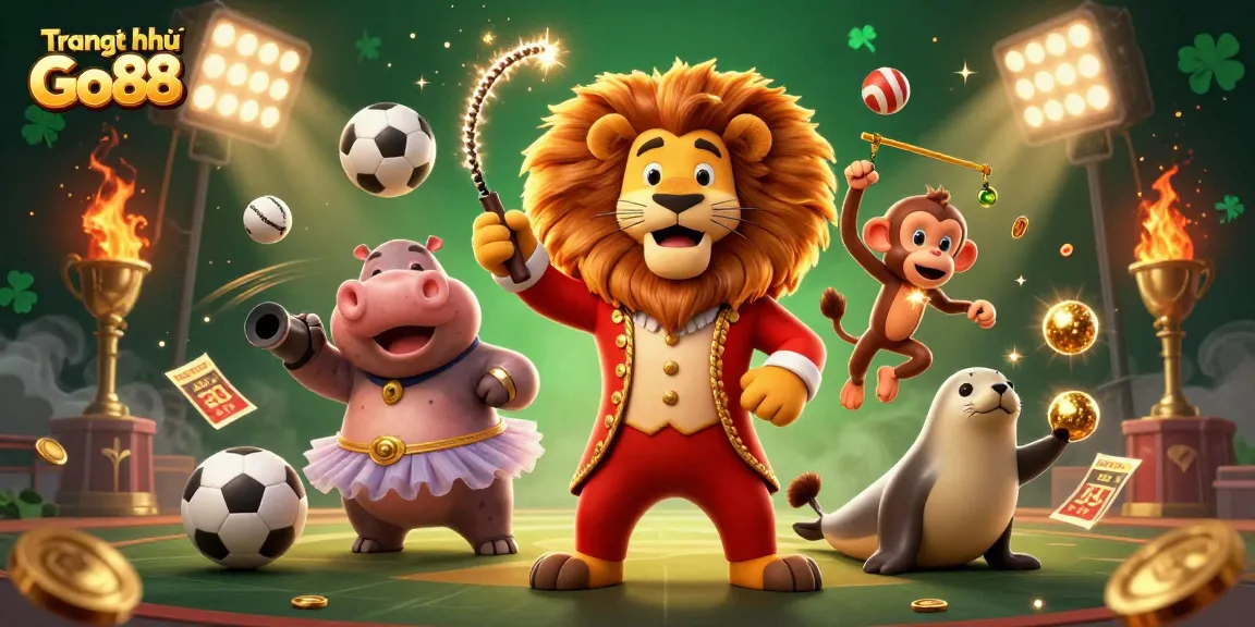 Experience the excitement of Trang chủ Go88 with a vibrant 3D casino illustration featuring playful characters and dynamic game elements.