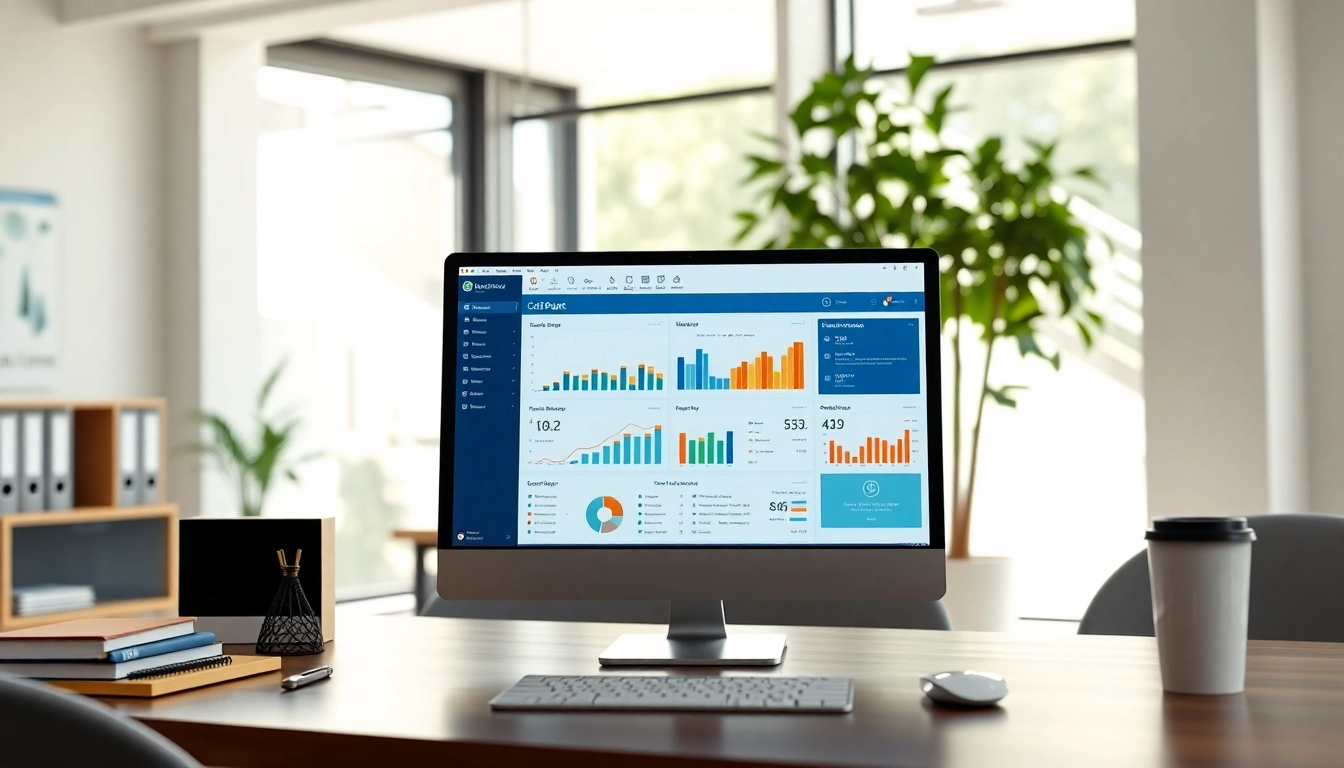 Using the compliance matrix generator tool displayed on a computer in a professional office environment.
