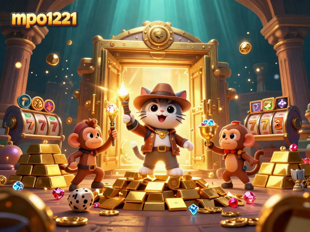 Engage with mpo1221 by exploring exciting casino artifacts in a dynamic treasure temple scene.