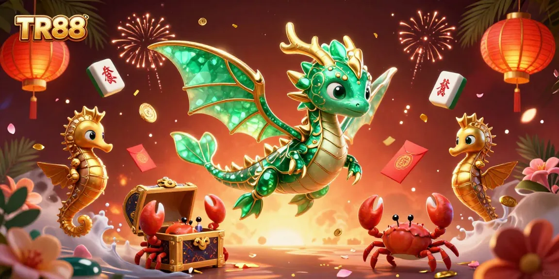 Experience thrilling gaming with TR88's vibrant underwater theme featuring a majestic sea dragon and treasures.