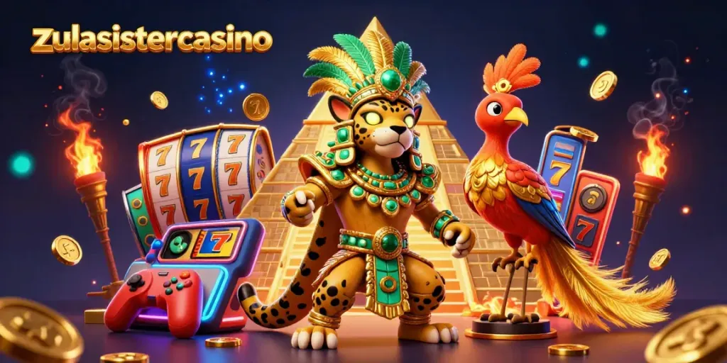 Zula Sister Casino offers an exciting gaming experience with vibrant characters and engaging slot elements.