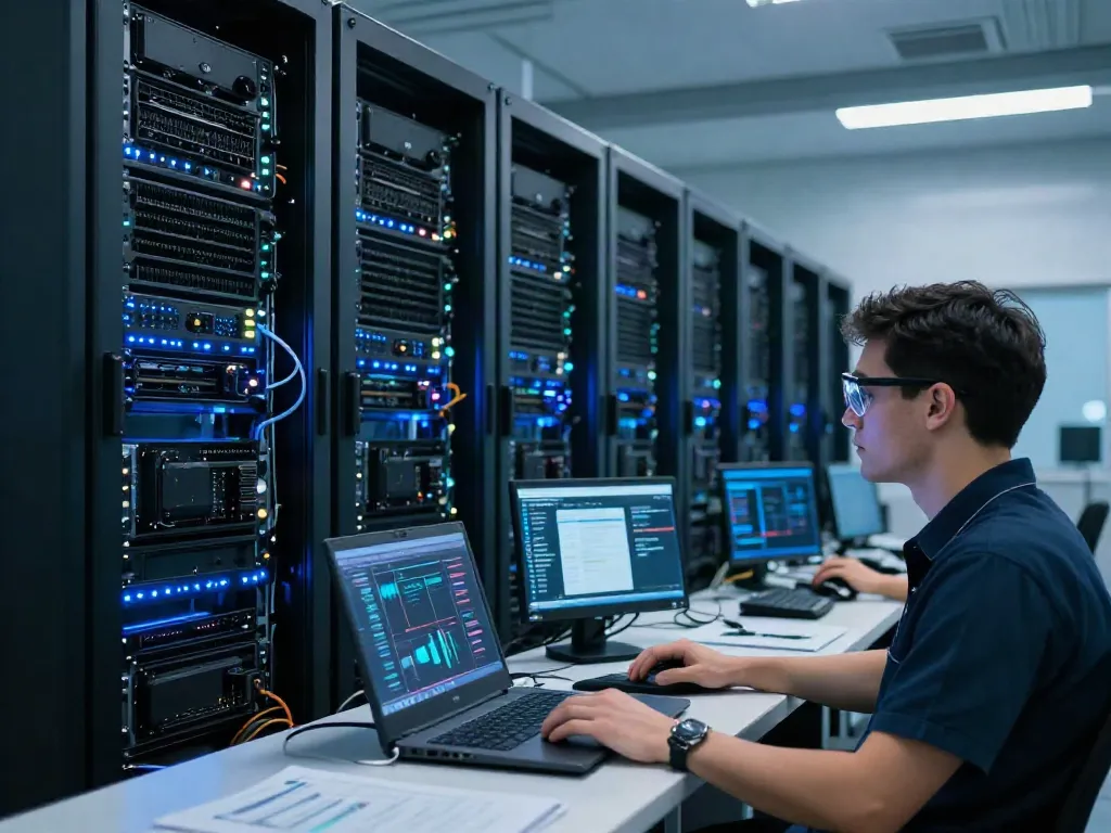 Dynamic GPU computing setup showcasing advanced server technology
