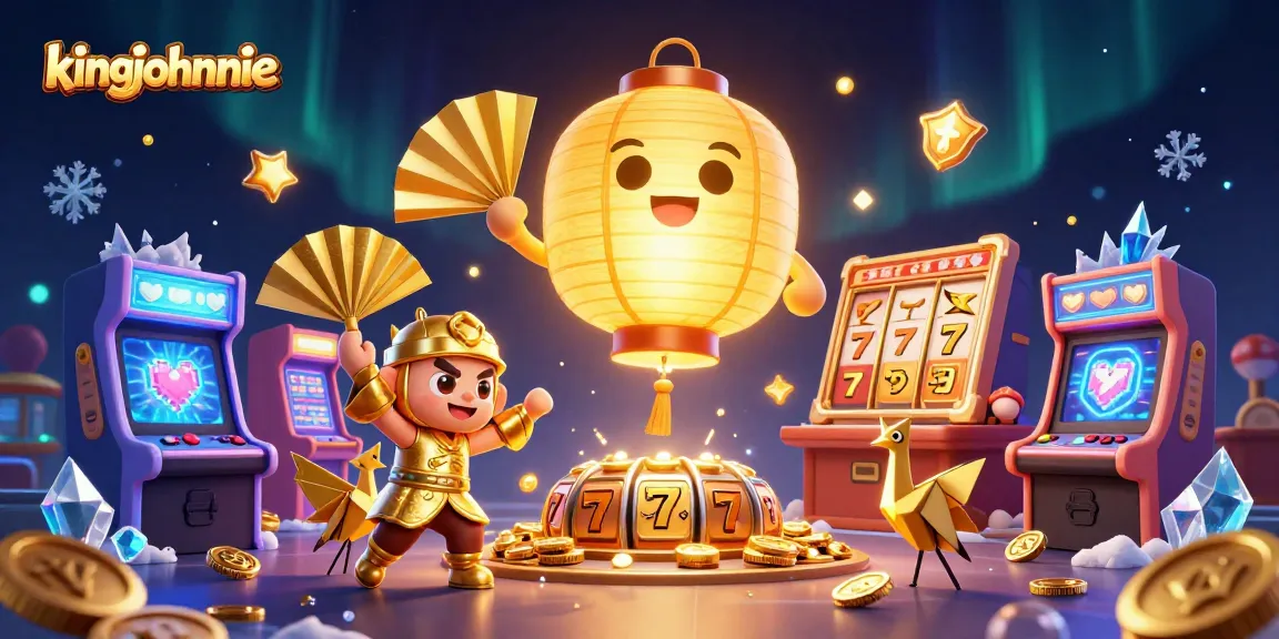 Play thrilling games at kingjohnnie's vibrant casino night market featuring exciting lucky symbols.