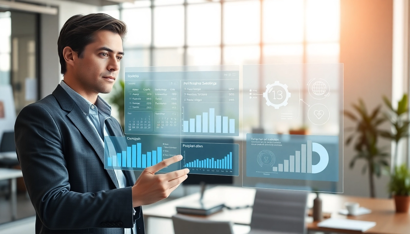 Visual interface illustrating proactive scheduling AI functionalities in a modern office setup.