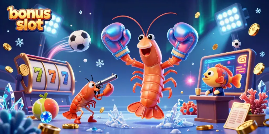 Engage with exciting bonus slot opportunities in a vibrant 3D casino-themed illustration.