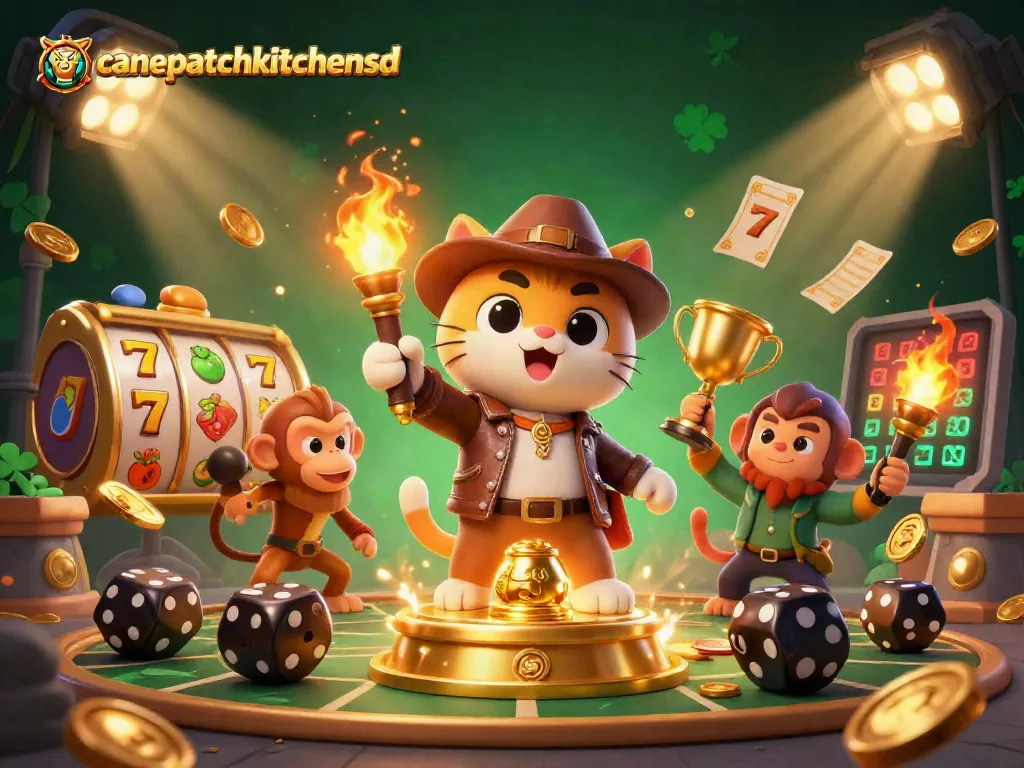 Engage with canepatchkitchensd exciting slot adventures, featuring animated casino elements and golden artifacts.