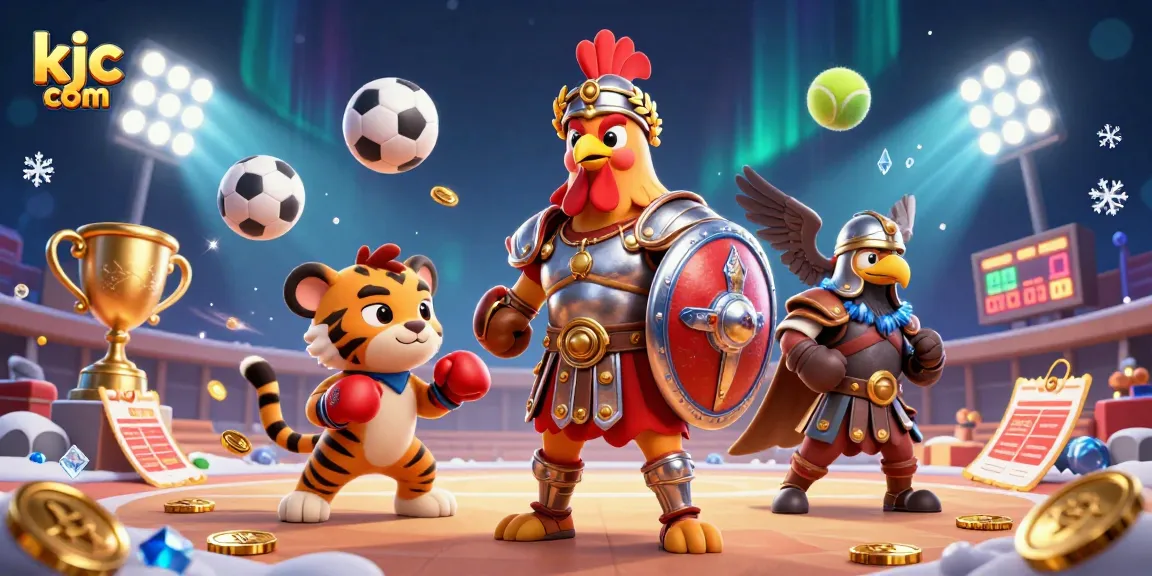 Engage with the dynamic world of betting at kjc com featuring a spirited gladiator rooster.
