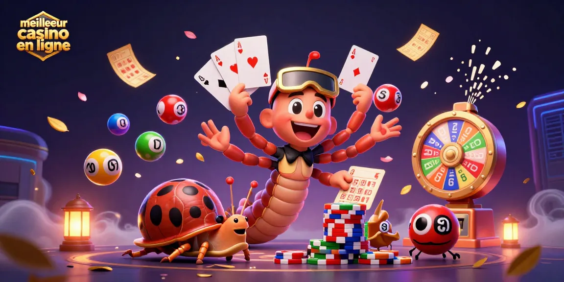 Jouer au meilleur casino en ligne avec un dealer millipède et des éléments ludiques éclatants.