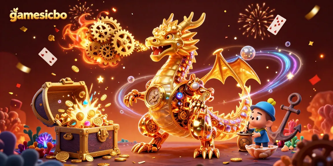 Play Sicbo with gamesicbo amidst a vibrant scene featuring golden coins, underwater treasures, and lively casino elements.