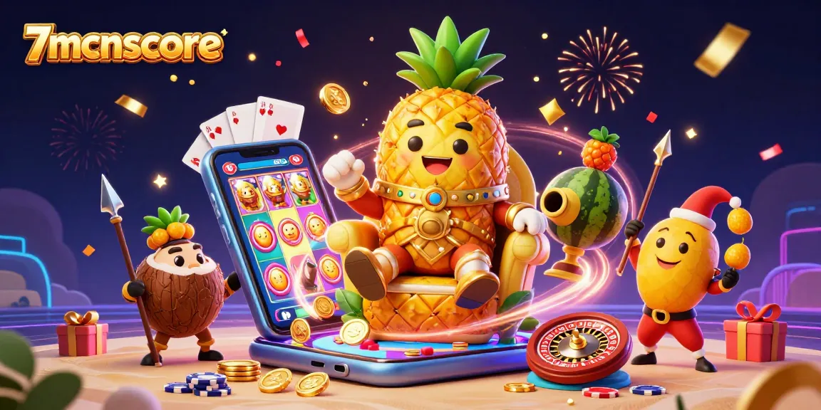 Experience thrilling gameplay with 7mcnscore's vibrant casino scene featuring golden symbols and interactive elements.