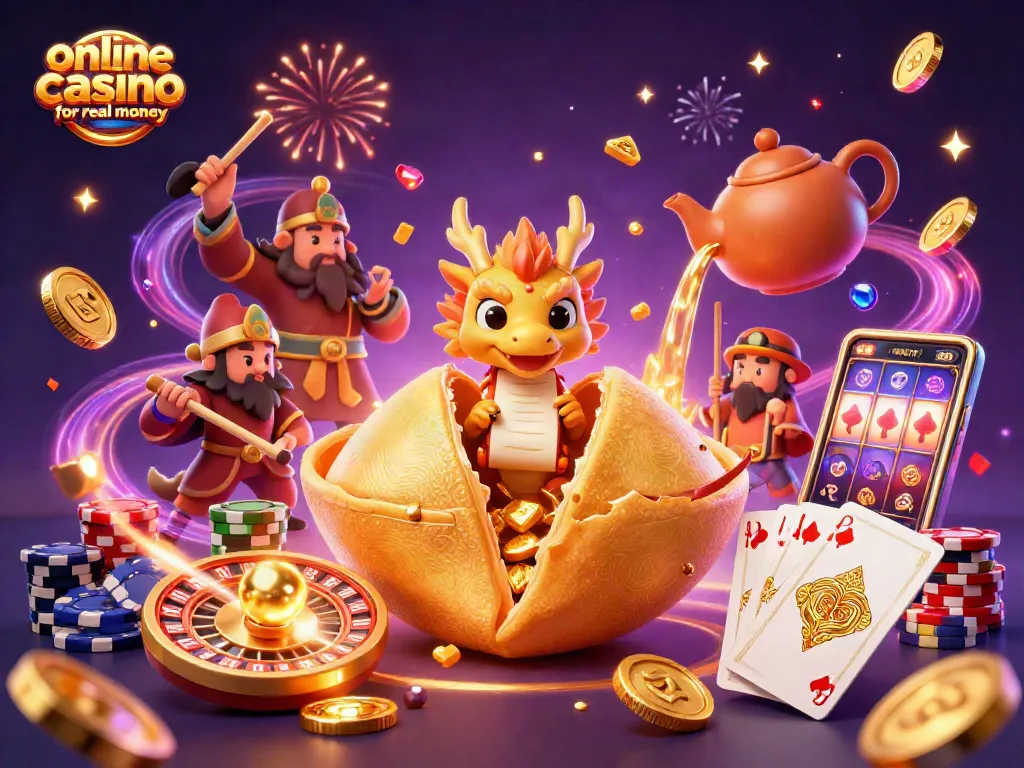 Experience the thrill of online casino for real money with vibrant characters and exciting casino elements.