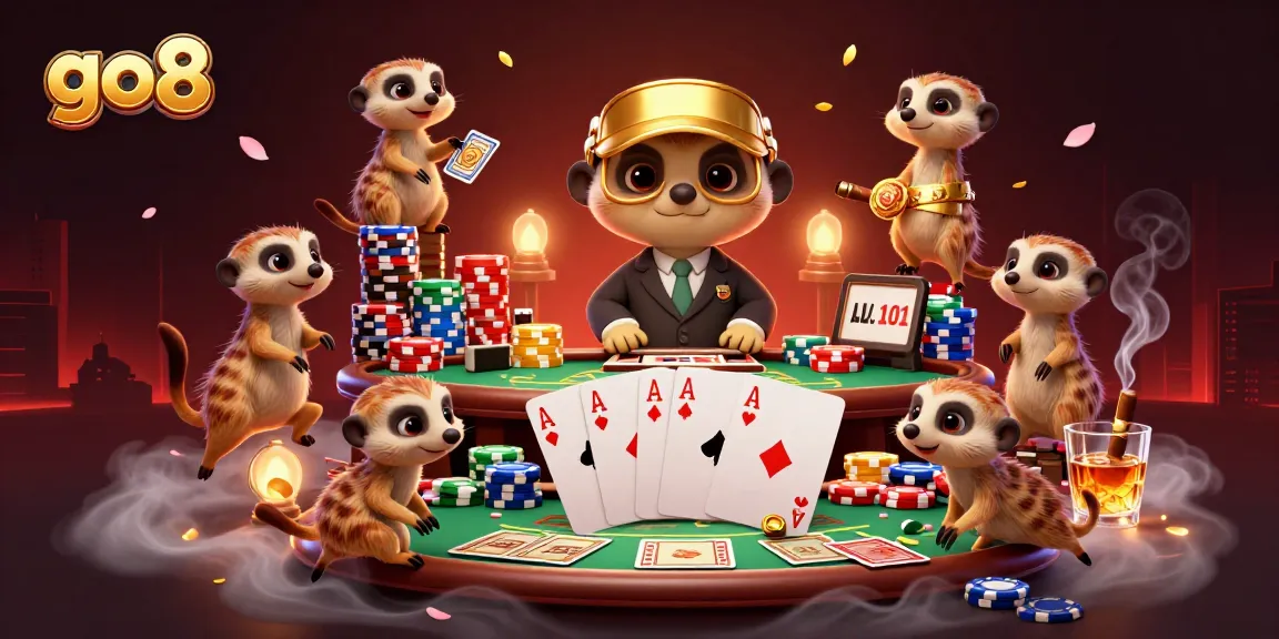 Experience the thrilling excitement of go8 as meerkats manage a vibrant casino operation with poker tables!
