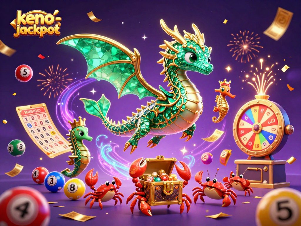 Experience thrilling moments with keno-jackpot in an engaging lottery adventure scene.