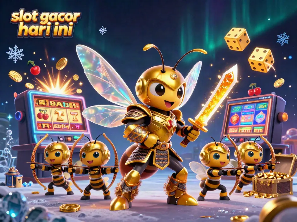 Gambar menarik slot gacor hari ini yang menunjukkan karakter 3D unik dengan jackpot berkilauan.
