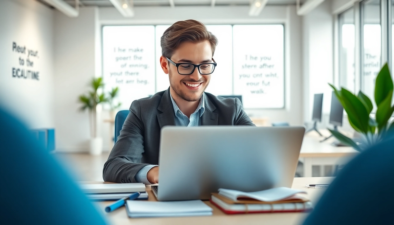 An individual exemplifying Your Most Productive Life in a bright, organized workspace.