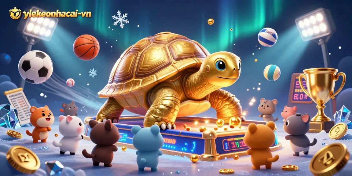 Experience thrilling gameplay at tylekeonhacai-vn with dynamic 3D casino-themed illustration showcasing excitement and adventure.