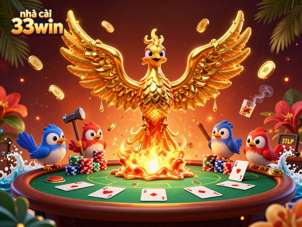 Experience thrilling gameplay at nhà cái 33win with dynamic poker scenes featuring vibrant characters and rich details.