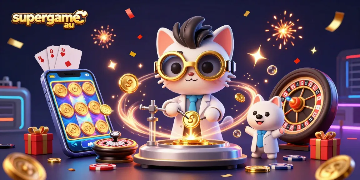 Experience immersive gameplay with supergame au in this vibrant 3D casino scene.