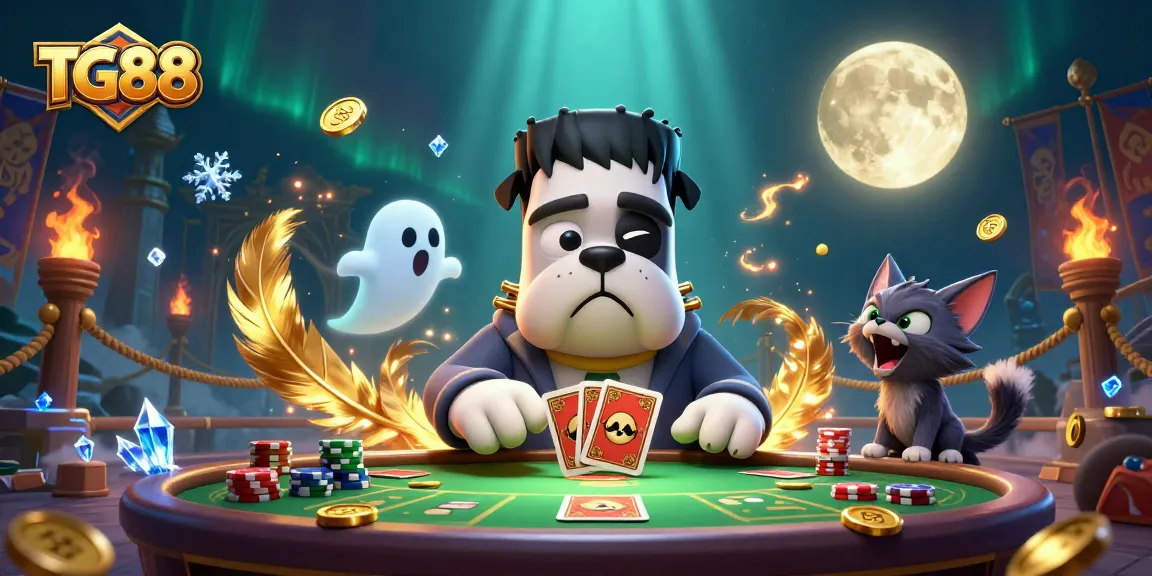 Experience the thrill of gaming at TG88 with a captivating scene of creatures in a lively casino setting.